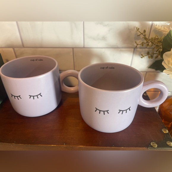 Indigo Matte Purple Cup of Calm Set of two Mugs Ceramic EUC - Picture 3 of 9